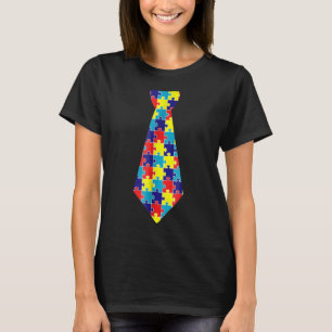 Autistic Awareness Puzzle Neck Tie T Shirt