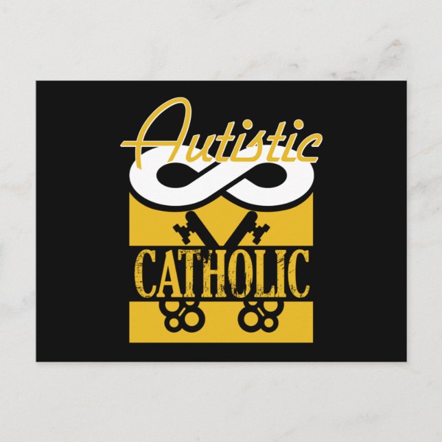 Autistic Catholic God Religion Prayer Autism Gift Vykort (Framsida)