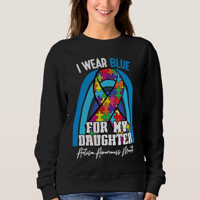 Autistic Daughter I Wear Blue For My Daughter Rain T Shirt (Framsida)