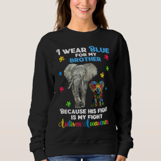 Autistic Elephant  I Wear Blue For My Brother Auti T Shirt