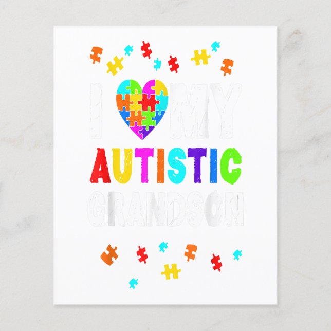 Autistic Grandson Autism Awareness Autistic Gift Flygblad (Framsidan)