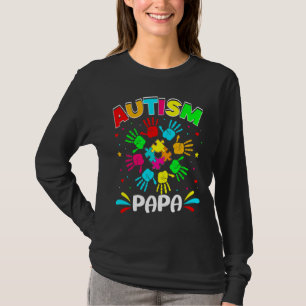 Autistic Pappa Puzzle Support Family Autism Awaren T Shirt