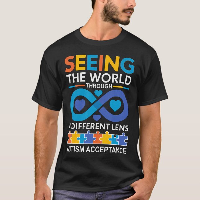 Autistic Pride For Men Women Kids  Son. Autism Awa T Shirt (Framsida)