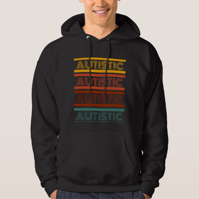 Autistic Retro Stil Shirt Hoodie (Framsida)