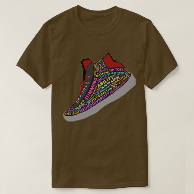 Autistic Sneaker Wordart T Shirt (Design framsida)