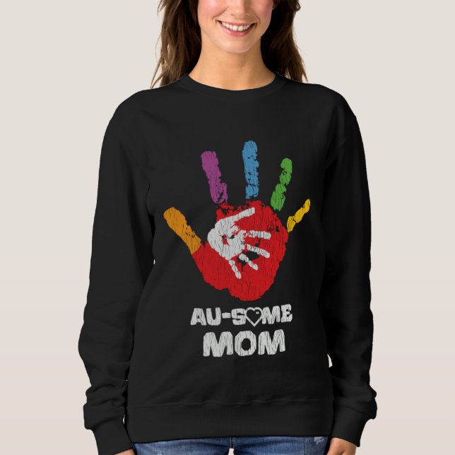 Autistic Son Daughter Awesome Mom Autism Awareness T Shirt (Framsida)