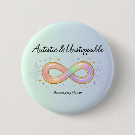 Autistic Unstoppable Pastel Infinity Symbol Gift Knapp