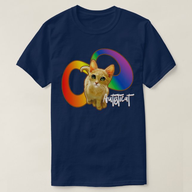 Autisticat autistic cat pride regnbåge infinity sp t shirt (Design framsida)