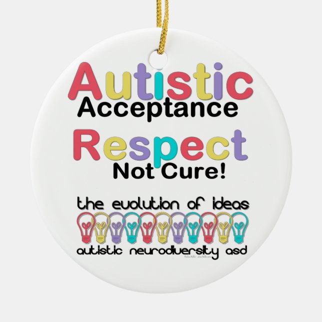 Autistisk acceptans Respekt Inte botemedel Julgransprydnad Keramik (Framsidan)