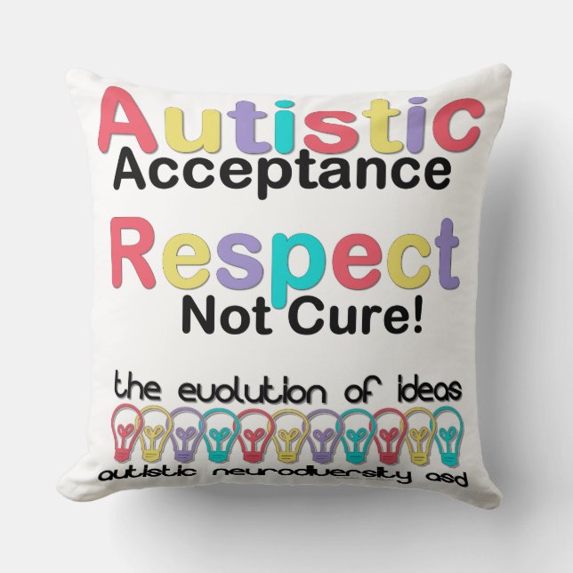 Autistisk acceptans Respekt Inte botemedel Kudde (Framsida)