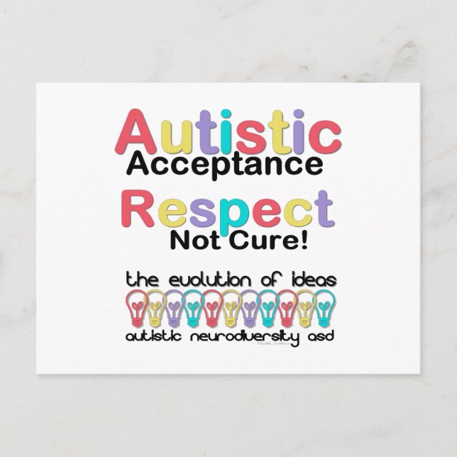 Autistisk acceptans Respekt Inte botemedel Vykort (Framsida)