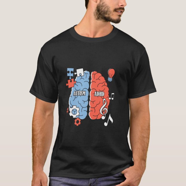 Autistisk & ADHD Autism Hyperaktivitet Neurodivers T Shirt (Framsida)