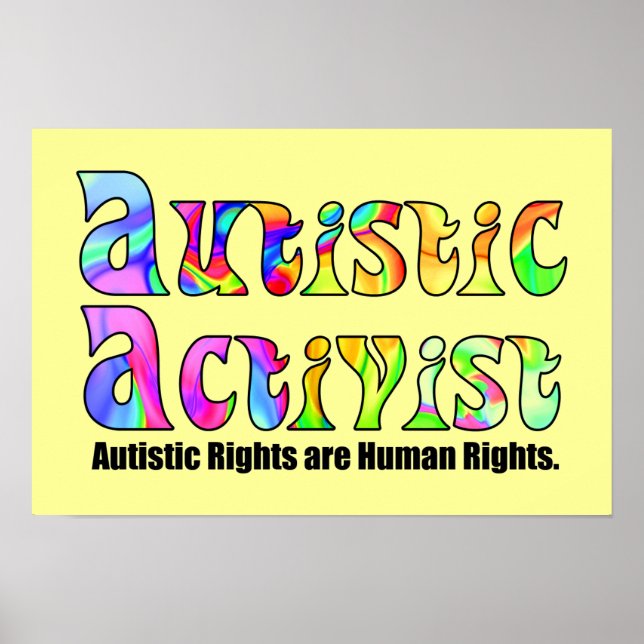 Autistisk aktivist (Färg) Poster (Framsidan)