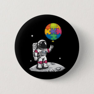 Autistisk Astronaut Ballong Rymden Autism Acceptan Knapp