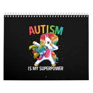 Autistisk  Autism är min supermakt Dabbing Unicorn Kalender