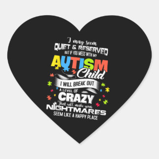 Autistisk | Autism Barn I kommer att bryta upp en Hjärtformat Klistermärke