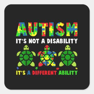 Autistisk Autism Det är inte ett funktionshinder Fyrkantigt Klistermärke