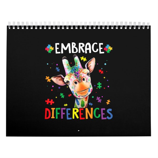 Autistisk|Embrace Differenser Giraffe Puzzle Biet Kalender (Omslag)