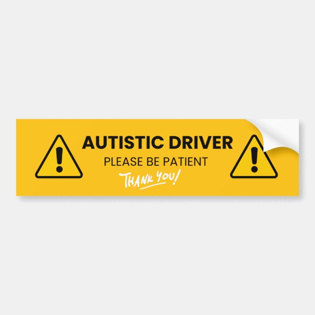 Autistisk Förare Vänligen Ha Tålamod Autism Accept Bildekal (Framsidan)