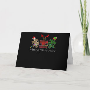 Autistisk God Jul Autism Pusselbit Kort