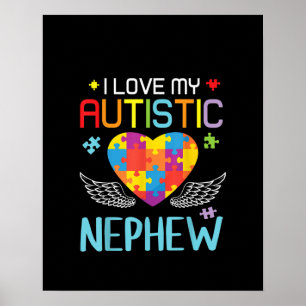 Autistisk I Kärlek Mitt autistiska Nephew-hjärtp Poster