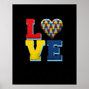 Autistisk Kärlek Autism Puzzle Biet Poster