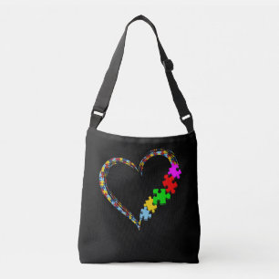 Autistisk  Ljudmedvetande Heart Puzzle Biet Axelväska