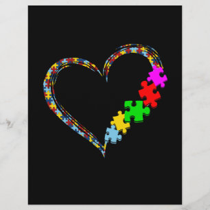 Autistisk Ljudmedvetande Heart Puzzle Biet Brevhuvud