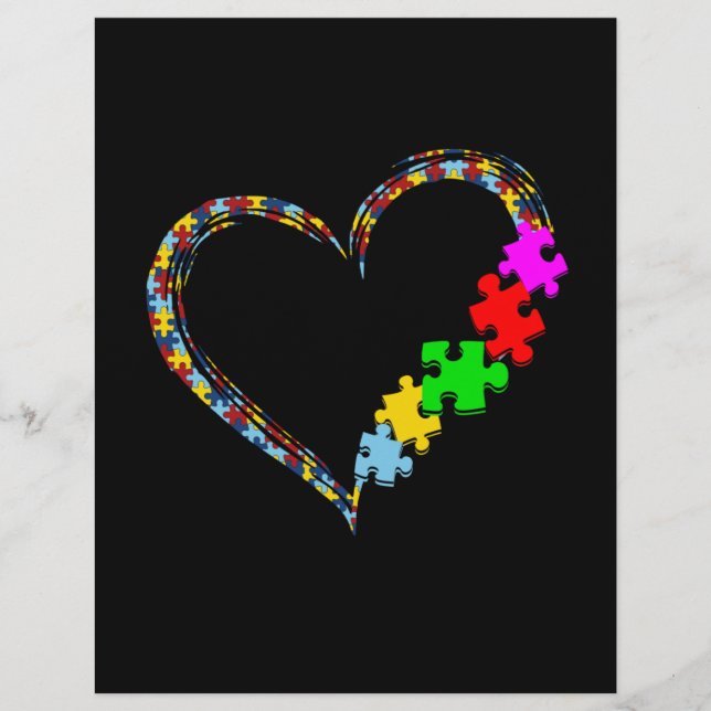 Autistisk| Ljudmedvetande Heart Puzzle Biet Brevhuvud (Framsida)