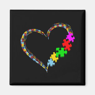 Autistisk  Ljudmedvetande Heart Puzzle Biet Magnet