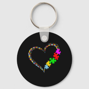 Autistisk Ljudmedvetande Heart Puzzle Biet Nyckelring