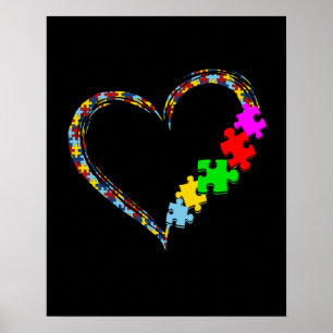 Autistisk Ljudmedvetande Heart Puzzle Biet Poster