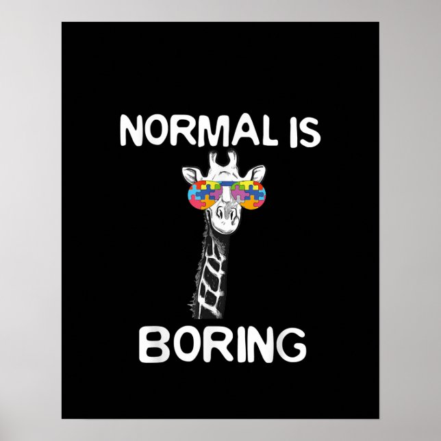 Autistisk | Normal förtöjning av Giraffe Puzzle Bi Poster (Framsidan)