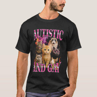 Autistisk och gay rolig bootleg katt t shirt