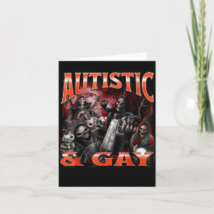 Autistisk Och Gay Rolig Hård Skelett Meme Bootleg Kort