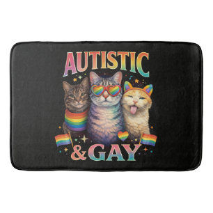 Autistisk Och Gay Rolig Katt Badrumsmatta