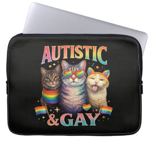 Autistisk Och Gay Rolig Katt Laptop Fodral