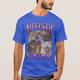 Autistisk och gay rolig katt meme bootleg gåva t shirt