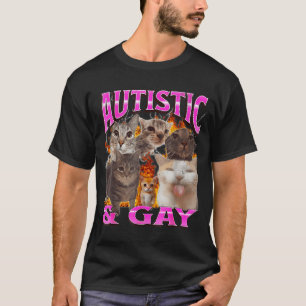 Autistisk Och Gay Rollig Katt Meme Bootleg Grafik T Shirt