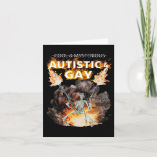 Autistisk och gay Skeleton Funny Autism Skeleton m Kort