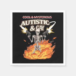 Autistisk och gay skelett Roligt Autismmedvetande Pappersservett