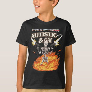 Autistisk och gay-skelett Roligt Autismmedvetande T Shirt