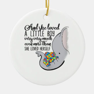 Autistisk| Och hon älskade en liten pojke väldigt  Julgransprydnad Keramik