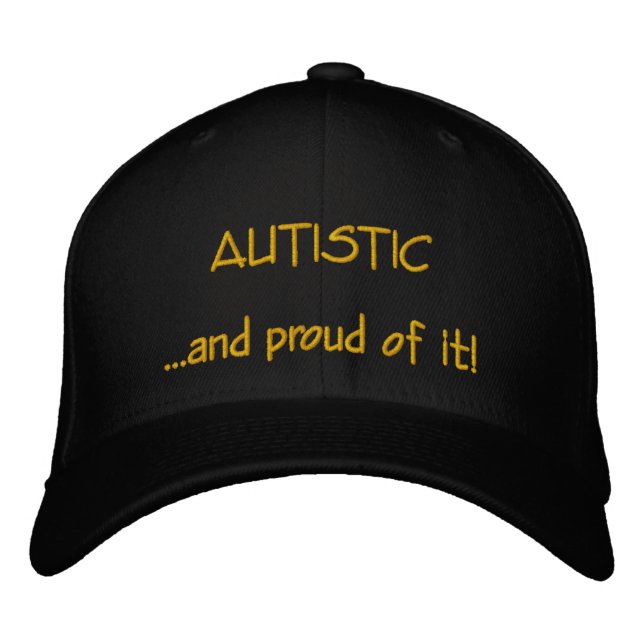 Autistisk och proud Hat Broderad Keps (Framsida)