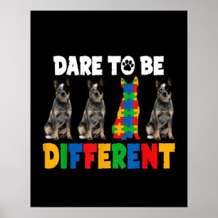 Autistisk  Olika australiska Hund Poster