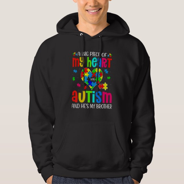 Autistisk pojke Biet mitt hjärta har Autism att ha Hoodie (Framsida)