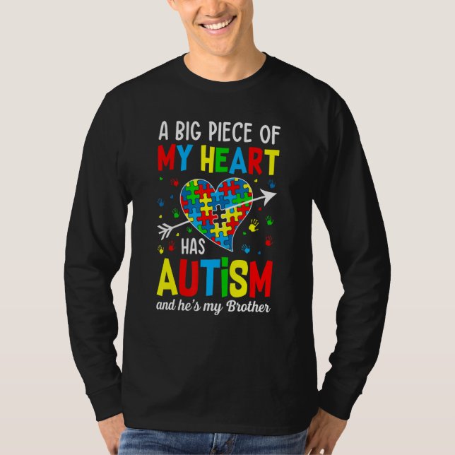Autistisk pojke Biet mitt hjärta har Autism att ha T Shirt (Framsida)