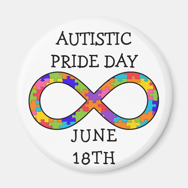 Autistisk Pride Dag 18 juni Magnet (Framsidan)