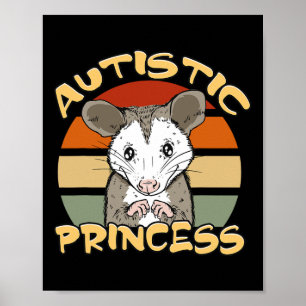 Autistisk prinsessa Cute Opossum Autism Awareness Poster