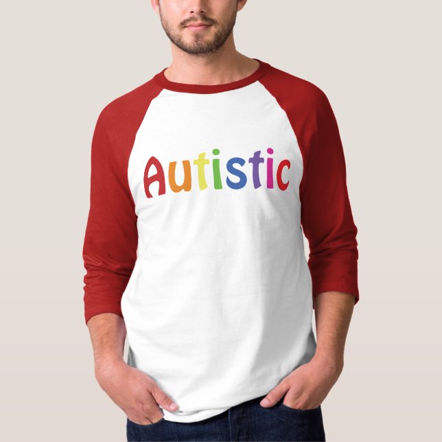Autistisk regnbågsskiva t shirt (Framsida)